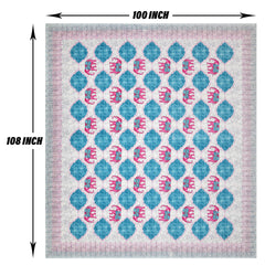 Kuber Industries Double Bedsheet with 2 Pillow Covers | 186 TC Premium Cotton Bedsheet for Double Bed | Bedsheet for Living Room-Home & Hotels | Embroidery Elephant | 100x108 Inch | Pink