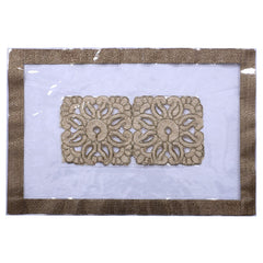 Kuber Industries Laminated Patch Floral Design PVC 6 Piece Dining Table Placemat Set (Gold) - CTKTC040621