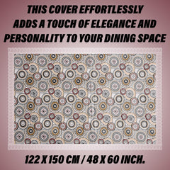 Heart Home Table Cover | PVC Dining Table Cover | Table Cloth | Center Table Cover | Table Cover for Kitchen Table | Rangoli Table Cover for Hall Décor | 48x60 Inch | White