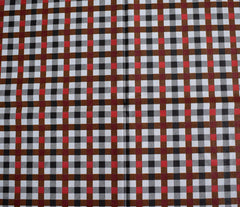 Kuber Industries Check Printed PVC Spillproof, Waterproof, Antislip, Wipe Clean 4 Seater Center Table Cover with White Lace Border, 40"x60" (Maroon)