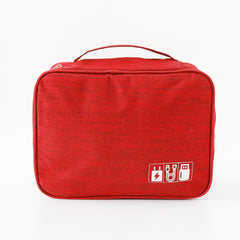 Homestic Travel Organizer For Electronic Accessories|Multipurpose Pouch|Adapter, Cable, Gadget Organizer|Two Comparment With Zipper|Great For Traveling (Red)