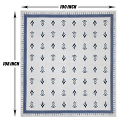 Heart Home Double Bedsheet with 2 Pillow Covers | 186 TC Premium Cotton Bedsheet for Double Bed | Bedsheet for Living Room-Home & Hotels | Embroidery Katli Flower | 100x108 Inch | Blue