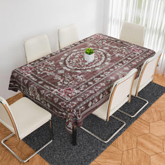 Kuber Industries Dining Table Cover | PVC Table Cloth Cover | 6 Seater Table Cloth | Table Protector | Table Cover for Dining Table | Passion Flower | 60x90 Inch | DTC | Maroon