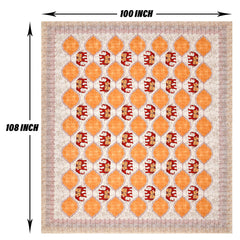 Heart Home Double Bedsheet with 2 Pillow Covers | 186 TC Premium Cotton Bedsheet for Double Bed | Bedsheet for Living Room-Home & Hotels | Embroidery Elephant | 100x108 Inch | Yellow