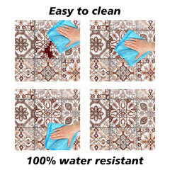 Kuber Industries Food Mat | Waterproof Bedsheet Protector | Reversible Bed Server Mat | Star Design Square Mattress Protector for Home | Food Mat for Kids | 90 cm | Brown