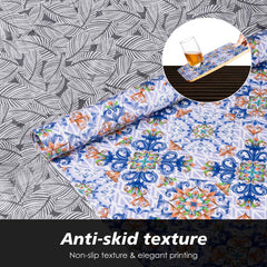 Heart Home Shelf Liner | Kitchen Cabinet Shelf Protector | Kitchen Liners for Cabinets and Drawers | Drawer Liner Mat | Flower Star Shelf Liner Roll | Cabinet Mat | 5 MTR | Blue