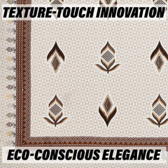 Heart Home Double Bedsheet with 2 Pillow Covers | 186 TC Premium Cotton Bedsheet for Double Bed | Bedsheet for Living Room-Home & Hotels | Embroidery Katli Flower | 100x108 Inch | Brown