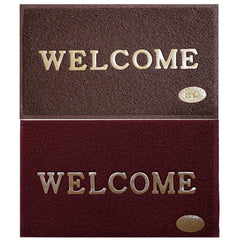 Kuber Industries CTKTC028994 PVC Anti Skid Welcome Door Mat (Brown and Maroon, Standard) -2 Pieces