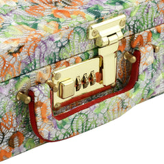 Kuber Industries Four Rod Bangle Box For Women|Storage Box with Lock System|Shining Bangle Organizer (Orange & Green)