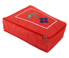 Kuber Industries Dot Printed Petticoat Cover Bag/Garment cover/Wardrobe Clothes Organizer (Red)