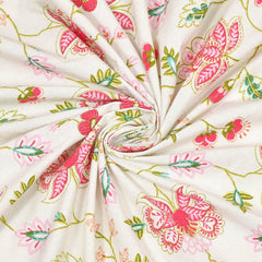 Kuber Industries Double Bedsheet with 2 Pillow Covers | 186 TC Premium Cotton Bedsheet for Double Bed | Bedsheet for Living Room-Home & Hotels | Embroidery Flower Zig-Zag | 100x108 Inch | Pink