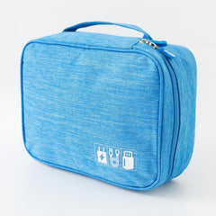 Homestic Travel Organizer For Electronic Accessories|Multipurpose Pouch|Adapter, Cable, Gadget Organizer|Two Comparment With Zipper|Great For Traveling (Blue)