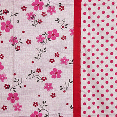 Heart Home Flower Design Pure Cotton Single Bed Top Sheet, Chadar (Pink)-HS43HEARTH26871
