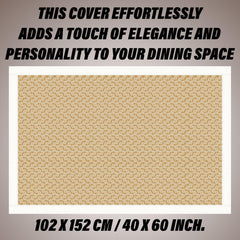 Heart Home Center Table Cover | Kitchen Dining Tablecloth | 4 Seater Center Table Cover | Center Table Cover for Hall Décor | Carry Design Tablecloth | CTC | 40x60 | Golden