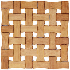 Kuber Industries Bamboo 2 Piece Heat Pad Coaster Set - Wooden