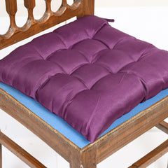 Heart Home Microfiber Square Chair Pad Seat Cushion for Car Pad, Office Chair, Indoor/Outdoor, Dining Living Room, Kitchen with Ties-Pack of 2, 18 * 18 Inch (Purple), Standard (HS_37_HEARTH020826)