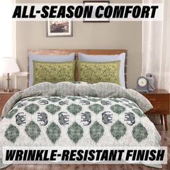 Kuber Industries Double Bedsheet with 2 Pillow Covers | 186 TC Premium Cotton Bedsheet for Double Bed | Bedsheet for Living Room-Home & Hotels | Embroidery Elephant | 100x108 Inch | Gray