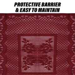 Kuber Industries Fridge Top Cover | Household Refrigerator Cover | Refrigerator Top Cover for Kitchen | Refrigerator Top Protector | Net Jhalar Fridge Top Cover | Maroon