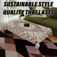 Heart Home Center Table Cover | Net Table Cloth Cover | 4 Seater Table Cloth | Flower Table Cover | Table Protector | Table Cover for Center Table | 40x60 Inch | S21 | Maroon