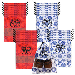 Heart Home Shoe Cover | Travel Shoe Storage Bags | Non-Woven Storage Bag | Shoe Cover with Drawstring | Shoe Organizer with Clear window | Pack of 24 | Multi