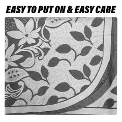 Heart Home Sofa Cover|3-Seater Sofa Cover|Cotton Sofa Slip Cover|Sofa Slipcover Set|Sofa Cover for Living Room|Flower-Long Sheet Sofa Cover|Brown