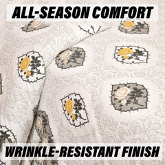 Heart Home Dohar Set | 1 Piece Double Bedsheet with 2 Pillow Cover & Dohar Combo Set | Bedsheet & AC Blanket Set for Bedroom | Comforter | Quilt | Pushpa Rose Print | Set of 4 | Yellow