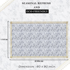 Kuber Industries Dining Table Cover | PVC Table Cover | Golden Embossed Lace Floral Table Cover | Table Protector | Table Cover for Dining Table | 60x90 | Transparent