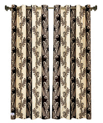 Heart Home Leaf Printed 7 Feet Door Curtain for Living Room, Bed Room, Kids Room with 8 Eyelet (Brown)-HS43HEARTH25597