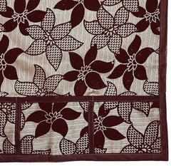 Heart Home Leaf Design Velvet Fridge, Refrigerator, Side by Side, Double Door Top Cover, Protect for Scratches, Waterproof, Wear & Tear and Dust with 6 Utility Side Pockets (Maroon)-HS_38_HEARTH21091