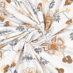 Heart Home Double Bedsheet with 2 Pillow Covers | 186 TC Premium Cotton Bedsheet for Double Bed | Bedsheet for Living Room-Home & Hotels | Embroidery Flower Zig-Zag | 100x108 Inch | Brown