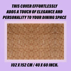 Heart Home Center Table Cover | Table Cloth Cover | Tabletop Cover | Kitchen Table Cloth | Table Protector Cover | 4-Seater Table Cover | New Check-Print | CTC | 40x60 Inch | Golden
