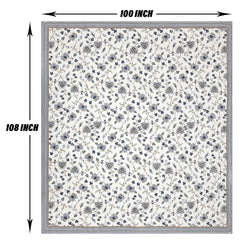 Heart Home Double Bedsheet with 2 Pillow Covers | 186 TC Premium Cotton Bedsheet for Double Bed | Bedsheet for Living Room-Home & Hotels | Embroidery Flower Zig-Zag | 100x108 Inch | Blue