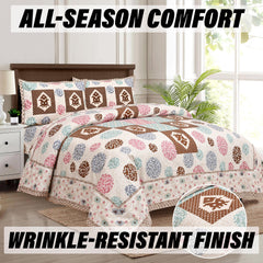 Heart Home Double Bedsheet with 2 Pillow Covers | 186 TC Premium Cotton Bedsheet for Double Bed | Bedsheet for Living Room-Home & Hotels | Arabic Beauty Gola | 100x108 Inch | Cream