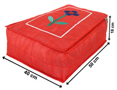 Kuber Industries Dot Printed Petticoat Cover Bag/Wardrobe Organiser/Storage Bag/Bags for Cloths (Red)