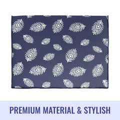 Heart Home Saree Cover | Clothes Storage Bag | Storage Organizer Bag | Zip Closure Saree Cover | Wardrobe Organizer | Peacock Feather-Design | 6 Inch | Pack of 2 | Navy Blue