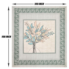 Heart Home Double Bedsheet with 2 Pillow Covers | 160 TC Premium Cotton Bedsheet for Double Bed | Bedsheet for Living Room-Home & Hotels | Photo Frame Tree | 100x108 Inch | Green