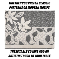 Heart Home Center Table Cover | Net Table Cloth Cover | 4 Seater Table Cloth | Flower Table Cover | Table Protector | Table Cover for Center Table | 40x60 Inch | S21 | Cream
