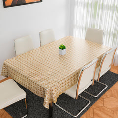 Heart Home Table Cover | Polyvinyl Dining Table Cloth Cover | Center Table Cover | Table Cover for Kitchen Table | Embossed Flower Table Cover for Hall Décor | 54x84 Inch | Golden
