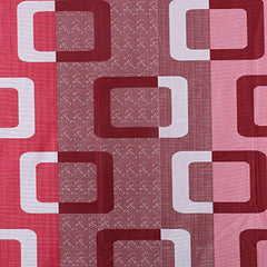 Kuber Industries Geometric Design 2 Pieces Polyester Eyelet Door Curtain 7 Feet (Maroon)-CTKTC14243