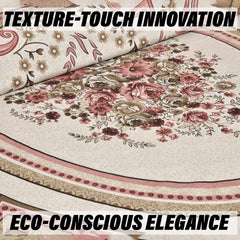 Kuber Industries Double Bedsheet with 2 Pillow Covers | 160 TC Premium Cotton Bedsheet for Double Bed | Bedsheet for Living Room-Home & Hotels | Kaleen Flower | 100x108 Inch | Pink