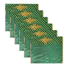 Heart Home Saree Cover | Clothes Storage Bag | Single Packing Saree with Velcro | Wardrobe Organizer | Cloth Stoarge Organizer | Check Jama Brooch-Design | Pack of 6 | Green