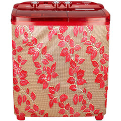 Kuber Industries Leaf Design PVC Top Load Semi Automatic Washing Machine Cover (Red) CTKTC33343