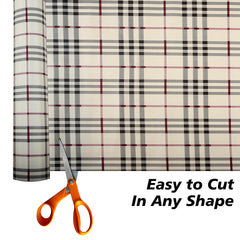 Heart Home Shelf Liner | Kitchen Cabinet Shelf Protector | Kitchen Liners for Cabinets and Drawers | Drawer Liner Mat | Check-Design Shelf Liner Cabinet Mat | 10 MTR | Cream