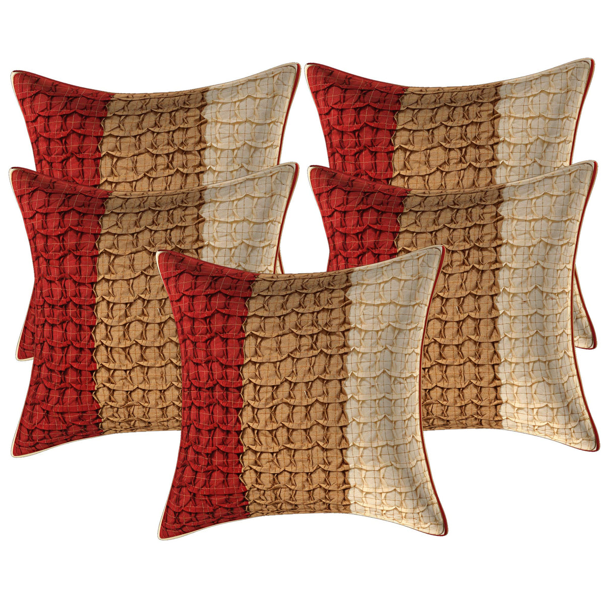 Kuber Industries Checkered 5 Piece Cotton Cushion Cover - 17"x17", Multicolour, Standard (CTKTC02715)