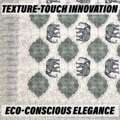 Kuber Industries Double Bedsheet with 2 Pillow Covers | 186 TC Premium Cotton Bedsheet for Double Bed | Bedsheet for Living Room-Home & Hotels | Embroidery Elephant | 100x108 Inch | Gray