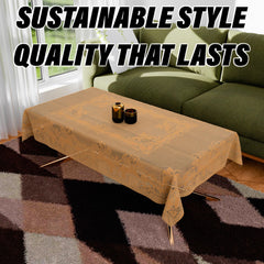 Kuber Industries Center Table Cover | Cotton Table Cloth Cover | 4-Seater Table Cloth | Self Gulmohar Vila Table Cover | Table Protector | Table Cover for Center Table | 40x60 Inch | Brown