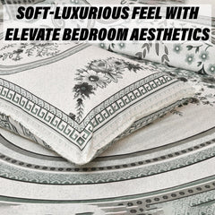 Kuber Industries Double Bedsheet with 2 Pillow Covers | 160 TC Premium Cotton Bedsheet for Double Bed | Bedsheet for Living Room-Home & Hotels | Kaleen Flower | 100x108 Inch | Green