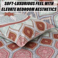 Heart Home Double Bedsheet with 2 Pillow Covers | 160 TC Premium Cotton Bedsheet for Double Bed | Bedsheet for Living Room-Home & Hotels | Kaleen Leaf Flower | 100x108 Inch | Maroon