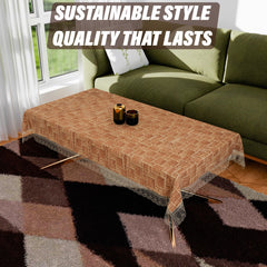 Heart Home Center Table Cover | Table Cloth Cover | Tabletop Cover | Kitchen Table Cloth | Table Protector Cover | 4-Seater Table Cover | New Check-Print | CTC | 40x60 Inch | Golden