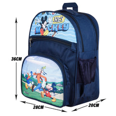 Heart Home Disney Hey Mickey School Bags | Kids School Bags | Student Bookbag | Travel Backpack | School Bag for Girls & Boys | School Bag with 4 Compartments | Navy Blue